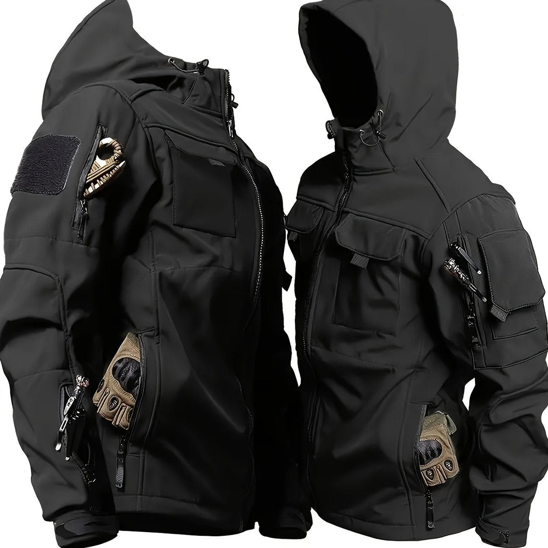 Levoire | Veste Softshell Imperméable Pour Homme Avec Capuche Noir
