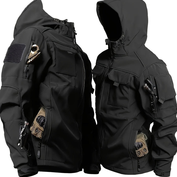 Levoire | Veste Softshell Imperméable Pour Homme Avec Capuche Noir