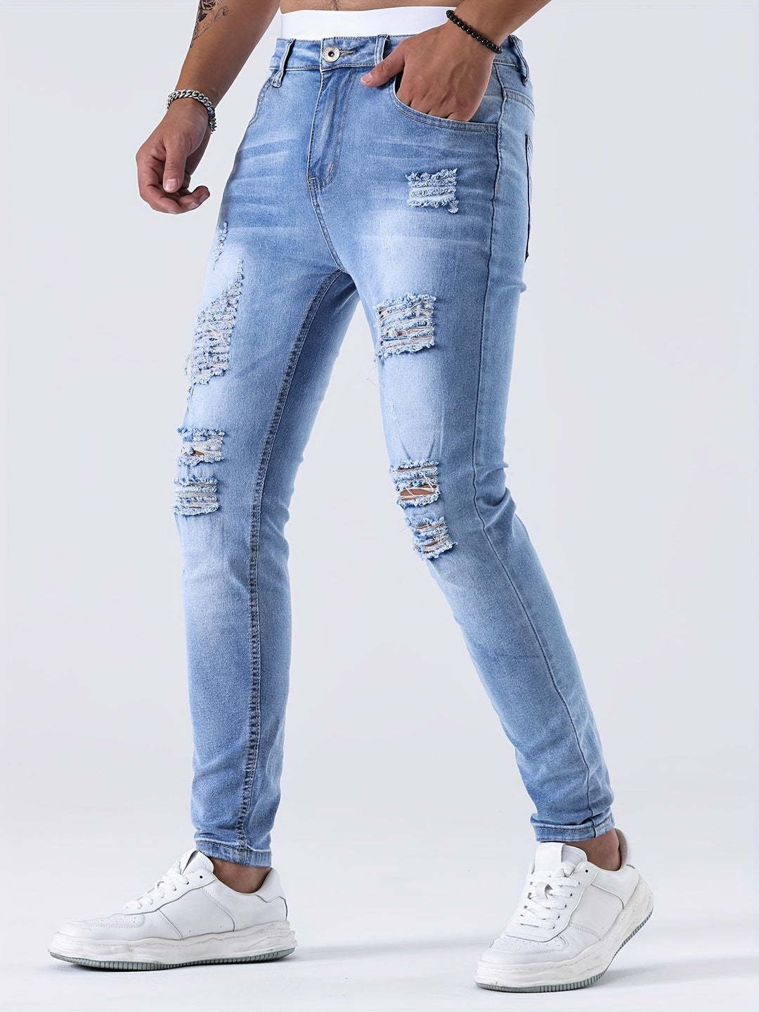 Levoire | Jean Slim Fit Déchiré Pour Hommes