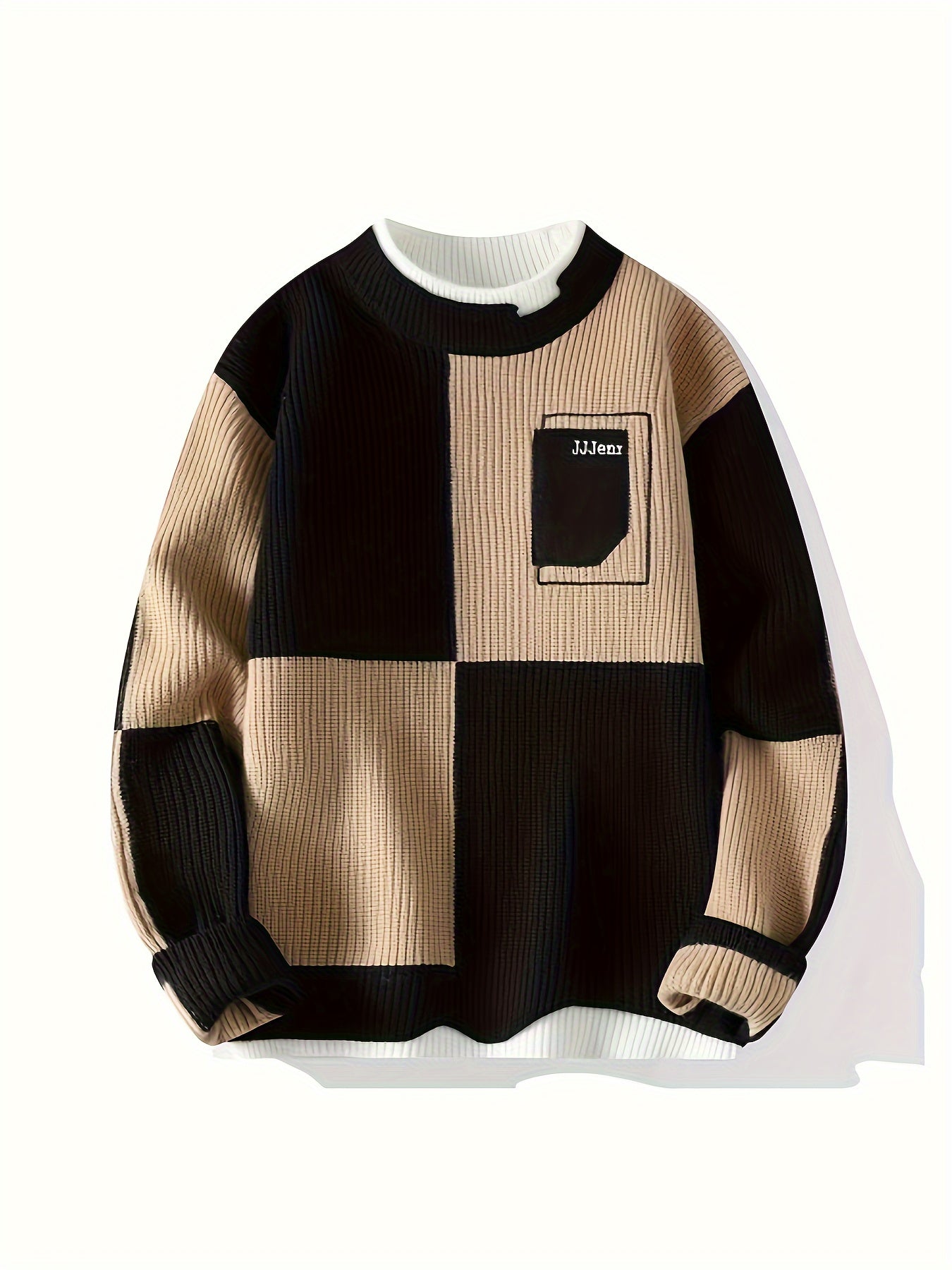 Levoire | Pull Chaud Avec Motifs Géométriques Noir