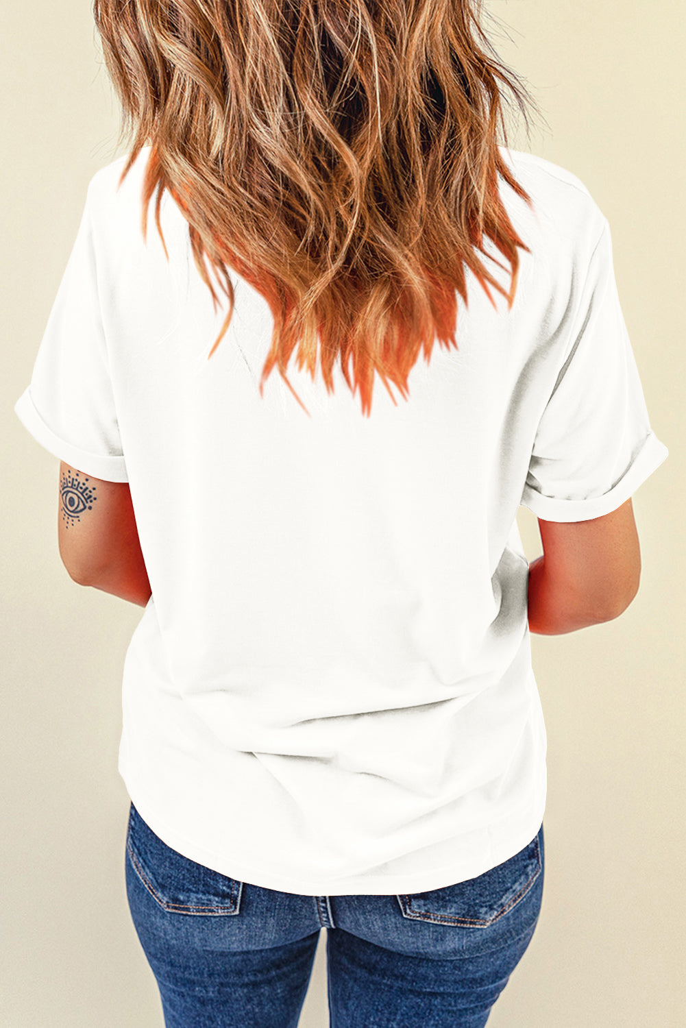 Levoire | Graphique de lettres Col rond T-shirt à manches courtes