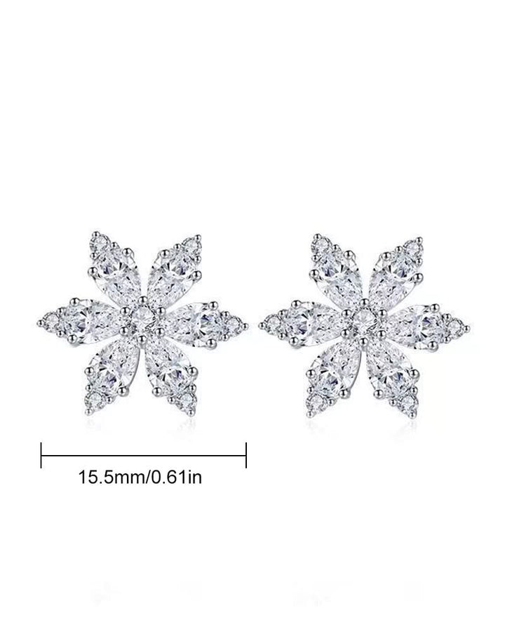 Levoire | Boucles D'Oreilles Zircon Fleur De Flocon De Neige