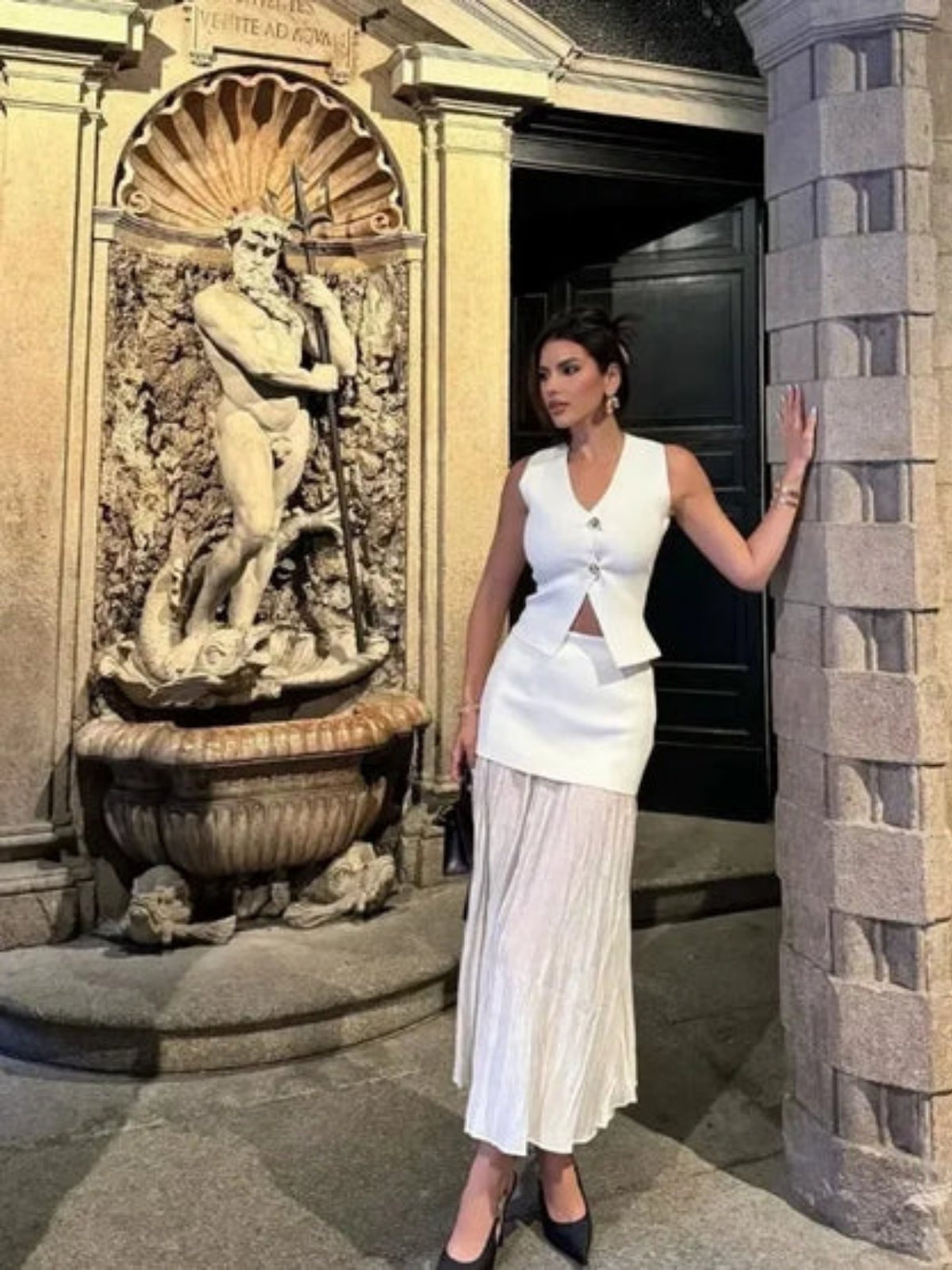 Levoire | Gilet En Tricot & Jupe Longue Ensemble Compatible