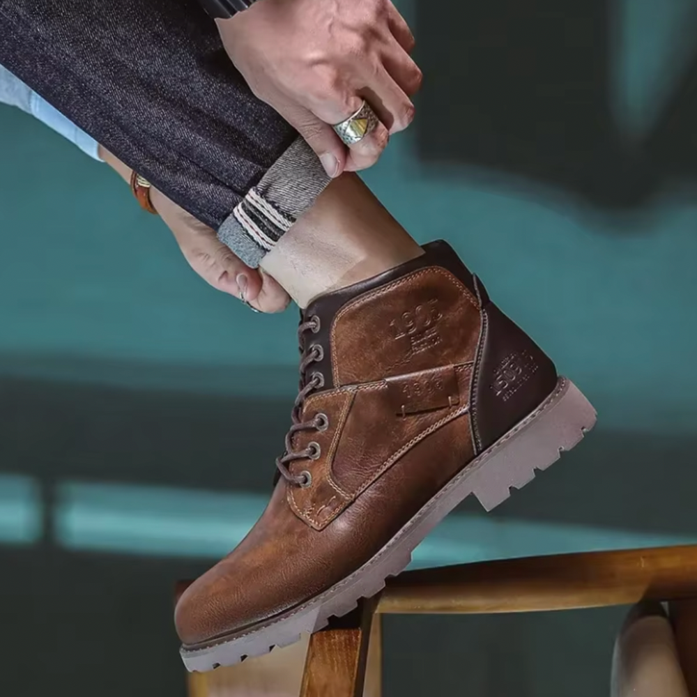 Levoire | Bottes En Cuir Rétro Style Cueillette De Raisins
