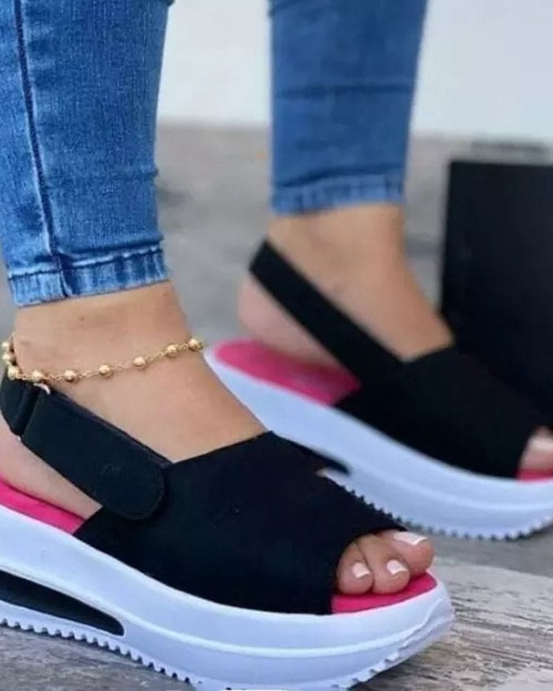 Levoire | Sandales Compensées Confortables Noir