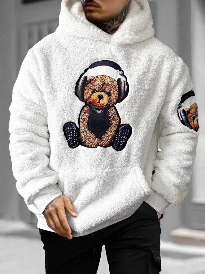 Levoire | Sweat à capuche avec motif de ours doux Blanc