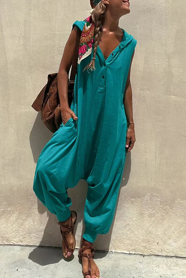 Levoire | Combinaison Avec Des Boutons Bleu turquoise