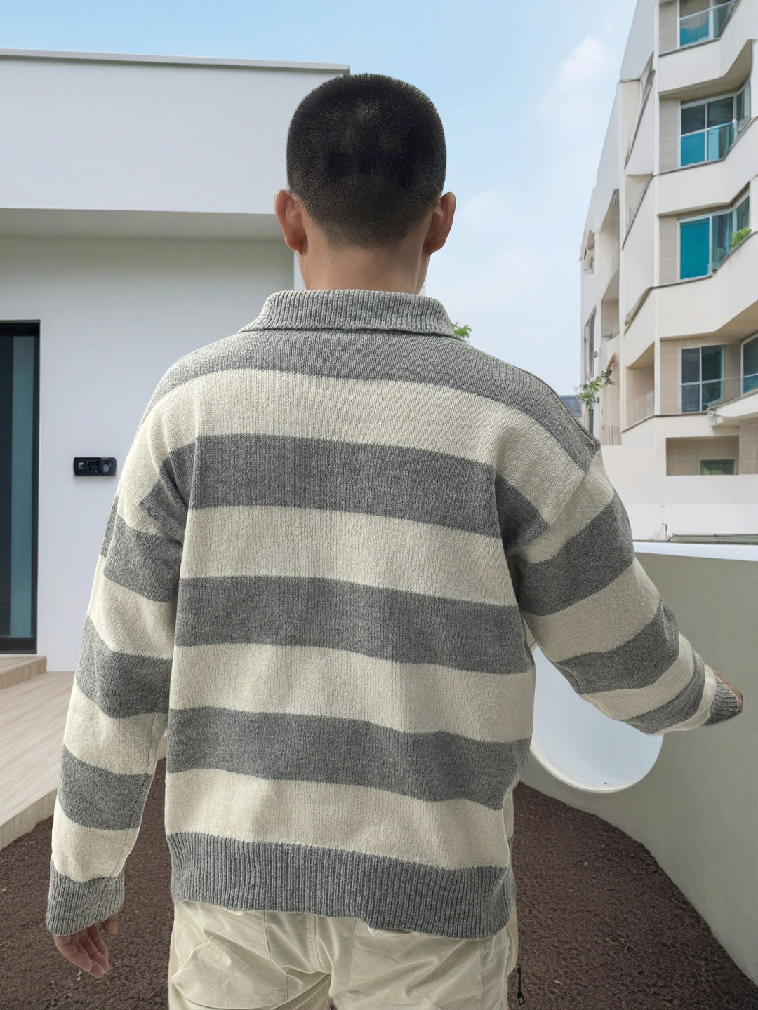 Levoire | Mies Pull-Over Avec Des Blocs De Couleur Et Des Rayures