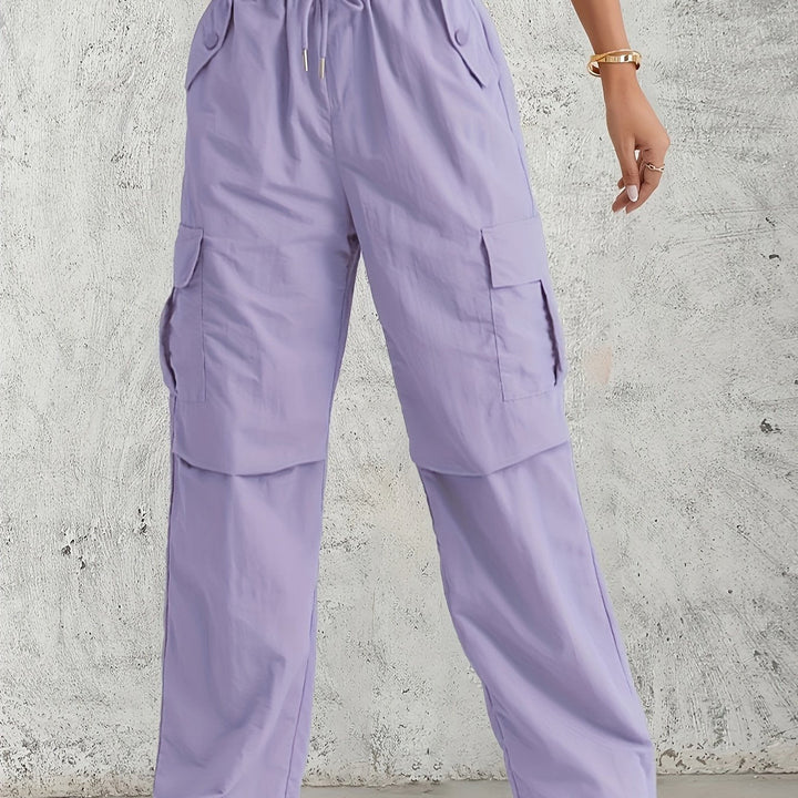 Levoire | Pantalons Cargo Taille Haute D'Une Couleur
