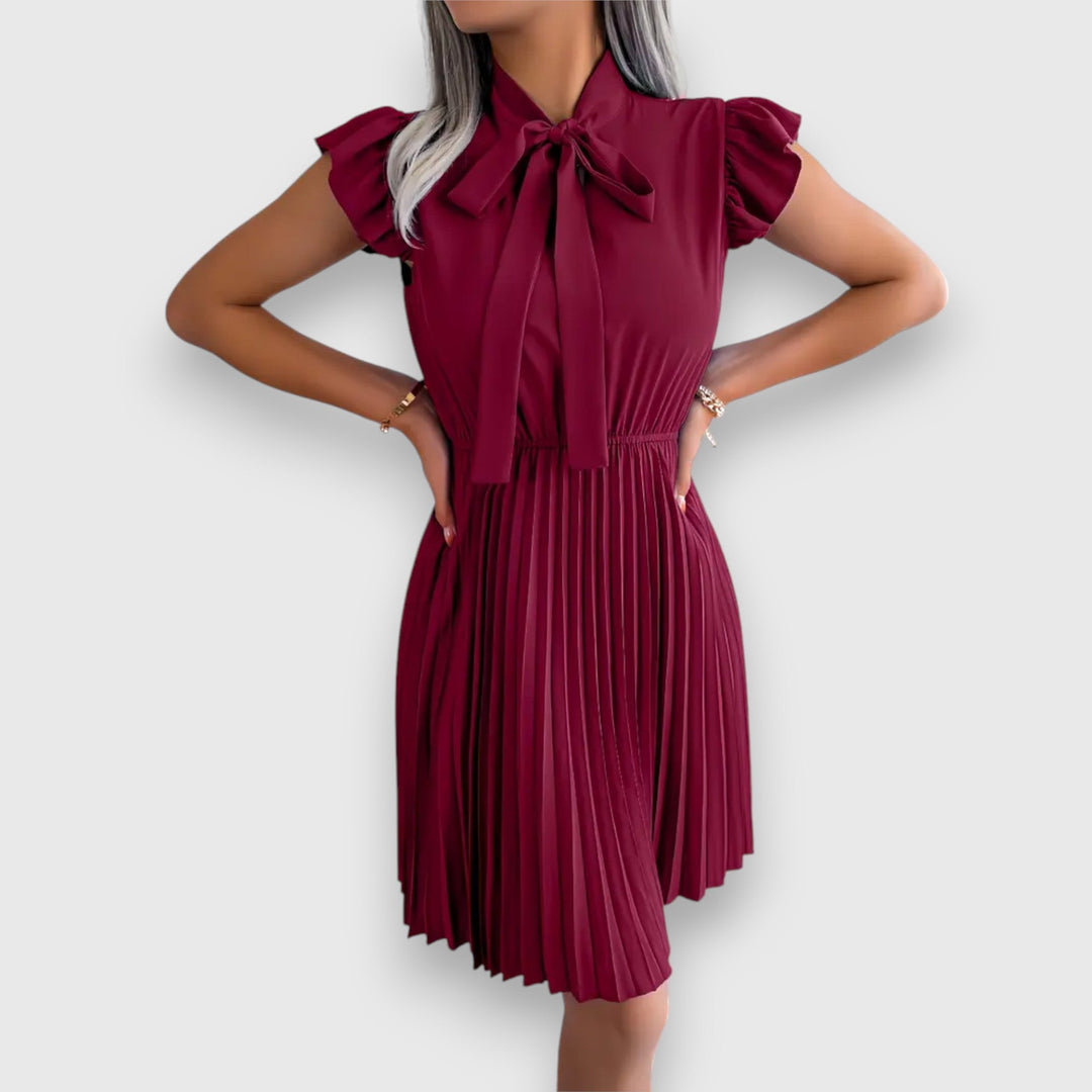 Levoire | Robe Courte Manches Courtes Avec Nœud Rot
