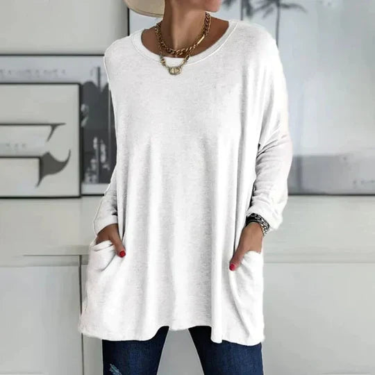 Levoire | Pull Décontracté Grande Taille Pour Femmes Blanc