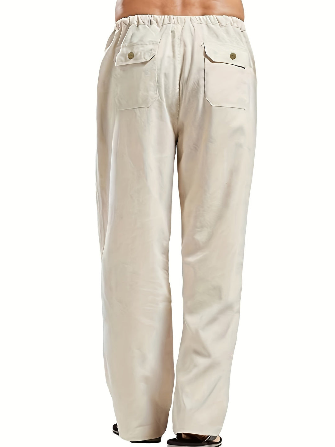 Levoire | Pantalons Pour Hommes En Mélange De Coton Et De Lin Avec Une Taille Élastique Décontractée