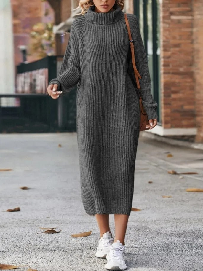 Levoire | Robe En Tricot À Col Roulé Confortable Gris foncé