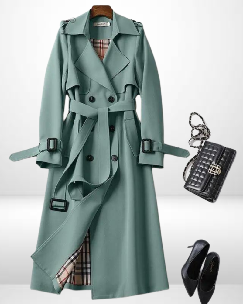 Levoire | Manteau Trench Élégant Pour Femmes Vert