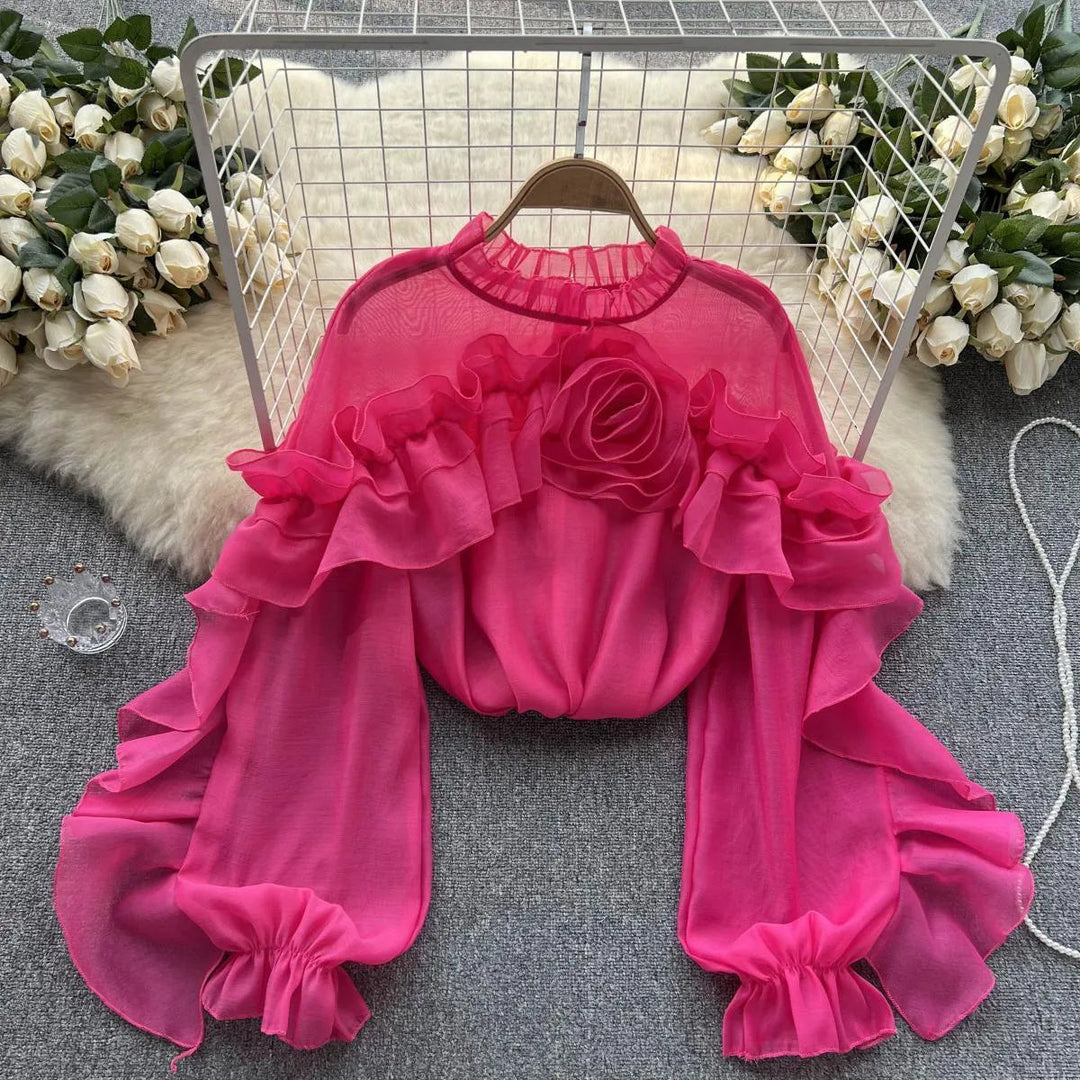 Levoire | Top à volants irréguliers Rosenrot Une taille