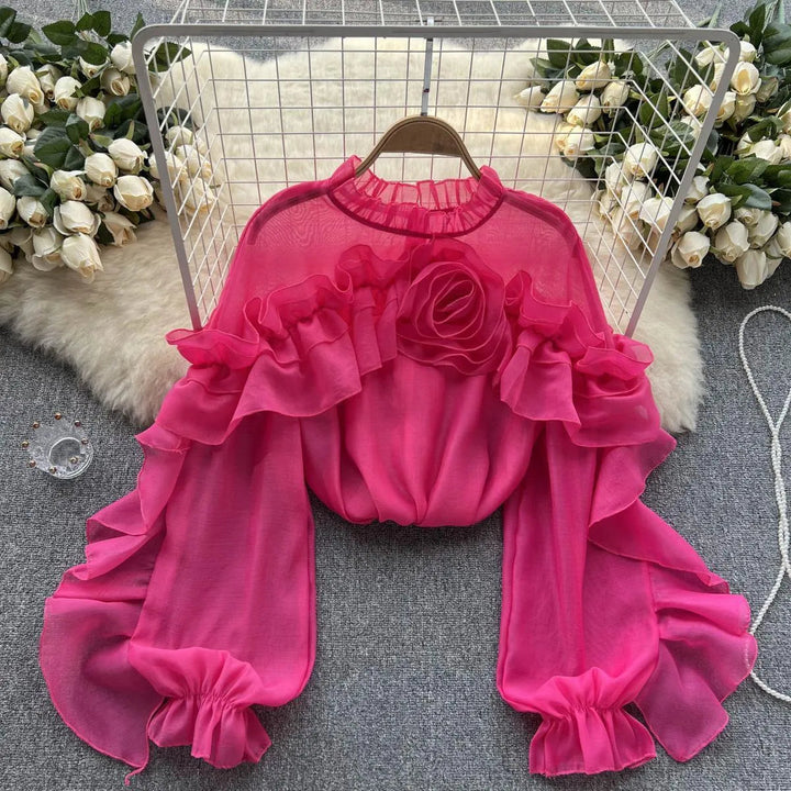 Levoire | Top à volants irréguliers Rosenrot Une taille