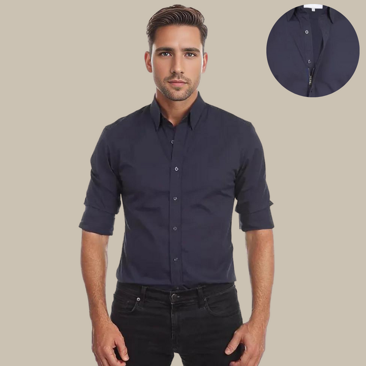 Levoire | Chemise Sans Plis Avec Fermeture Éclair merensini