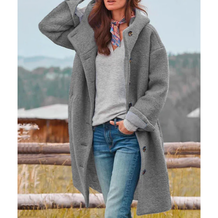 Levoire | Chic Manteau Long Épais Pour Femmes Gris