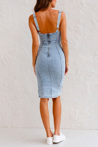 Levoire | Robe Cami Bodycon En Denim Avec Encolure U