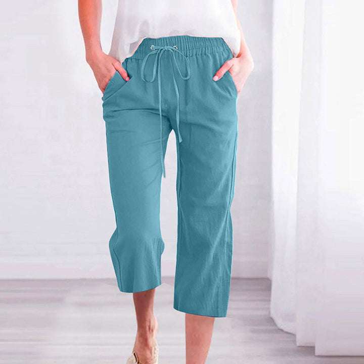 Levoire | Pantalon Décontracté Uni Bleu Ciel
