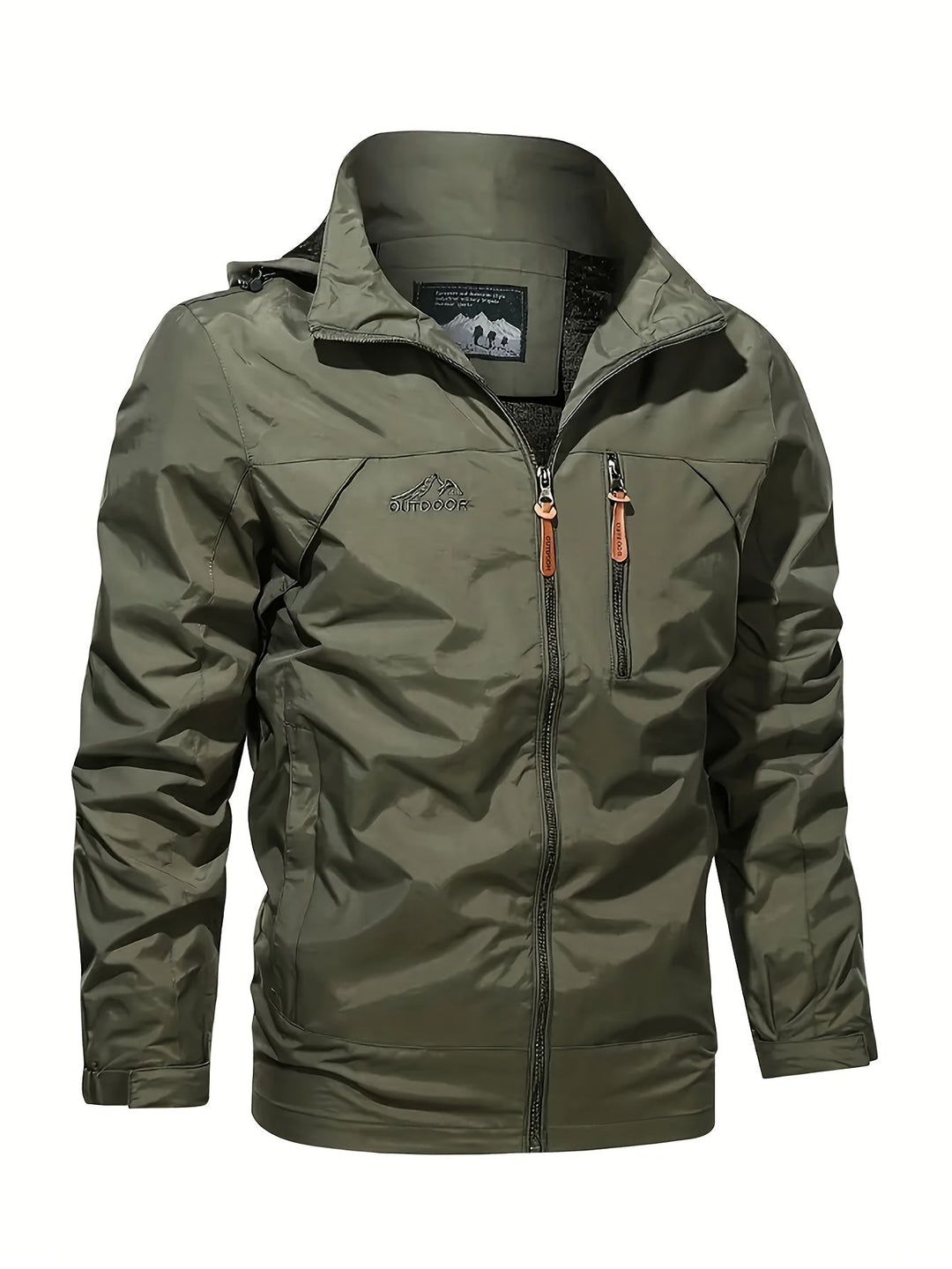 Levoire | Veste Impermeable Pour Hommes Avec Capuche Et Poches Olive vert 1