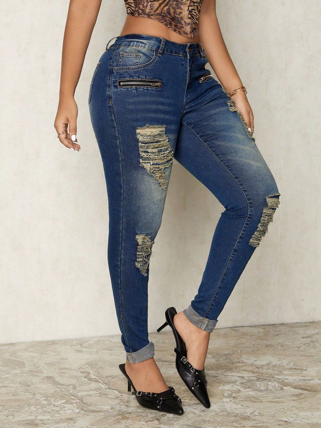 Levoire | Jeans Skinny Déchirés Pour Femmes
