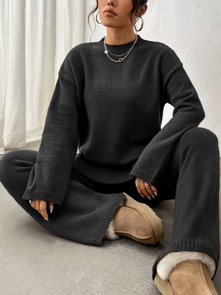 Levoire | Ensemble en tricot côtelé Noir (Seulement 8 unités disponibles)