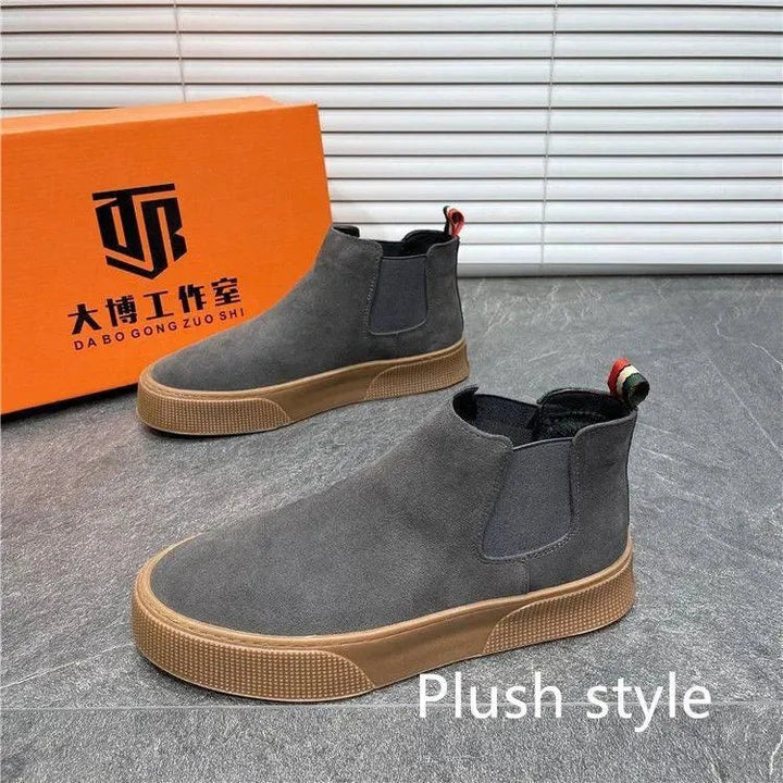 Levoire | Bottes Chelsea Hommes en velours – Style élégant et décontracté Plus Velours Gris