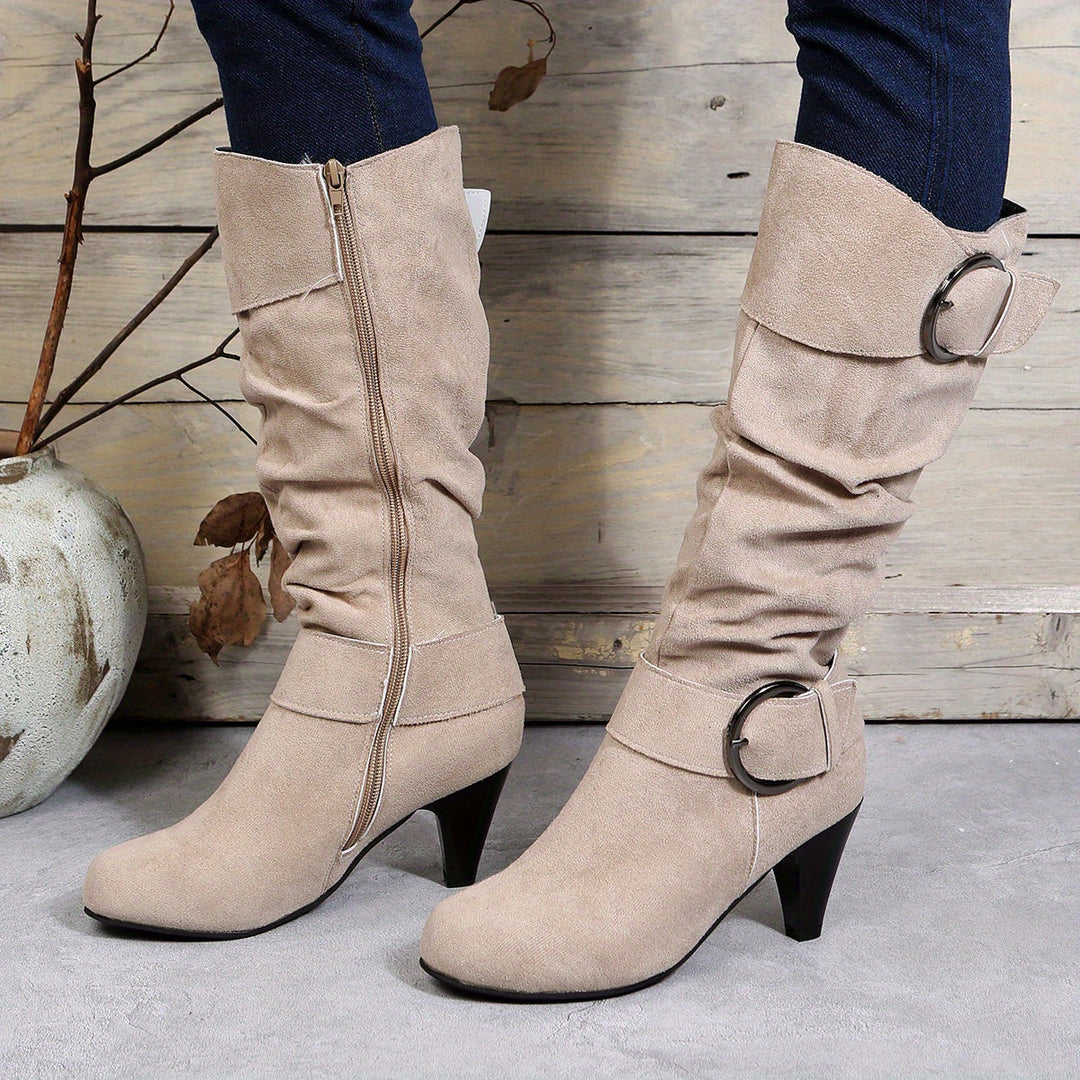 Levoire | Bottes Élégantes À Double Aiguille Pour Femmes Beige
