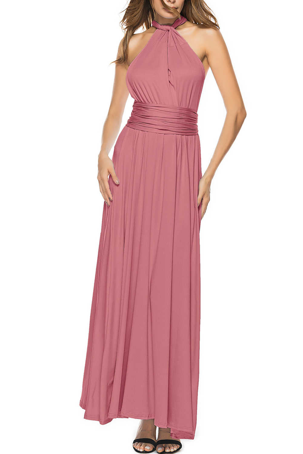 Levoire | Robe Abibekleidungen Longue Fente Avant 2018 Rosenrot