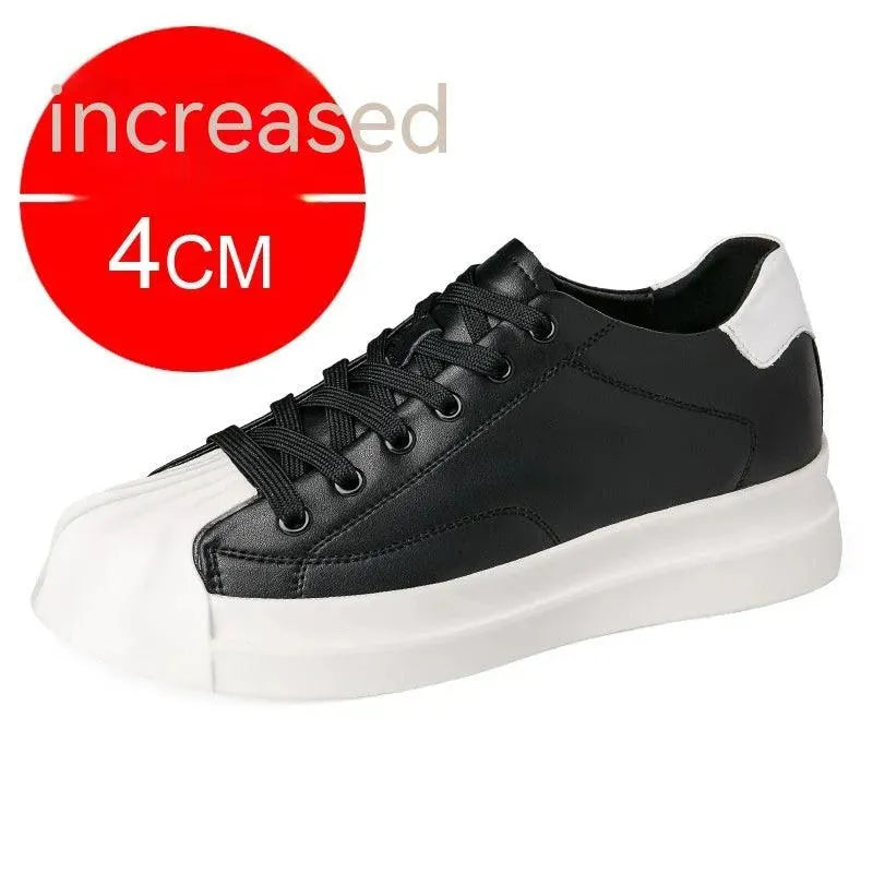 Levoire | Chaussure à talons pour hommes – Hauteur supplémentaire avec style 4CM plus haut plat noir