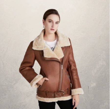 Levoire | Veste De Moto En Cuir Pour Femmes Braun