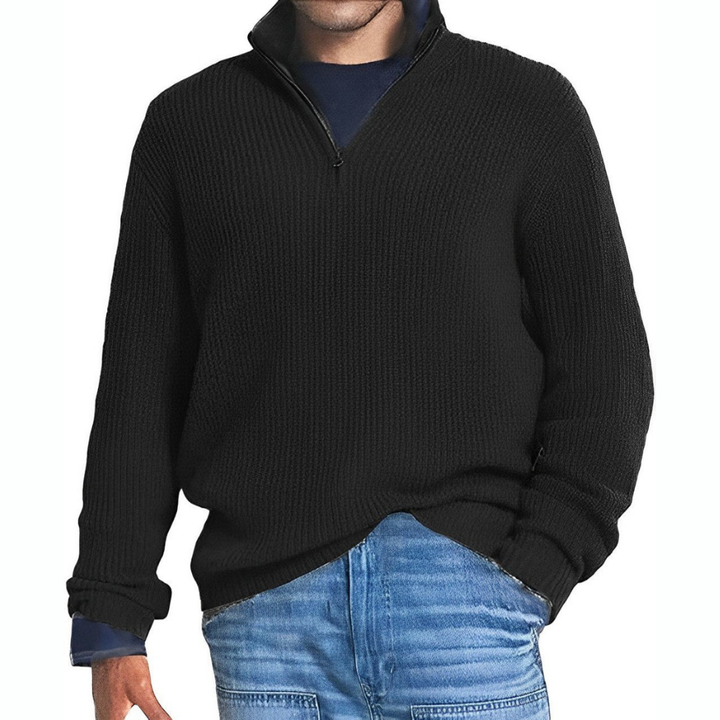 Levoire | Pull Homme Avec Col Zippé En Plusieurs Couleurs Noir