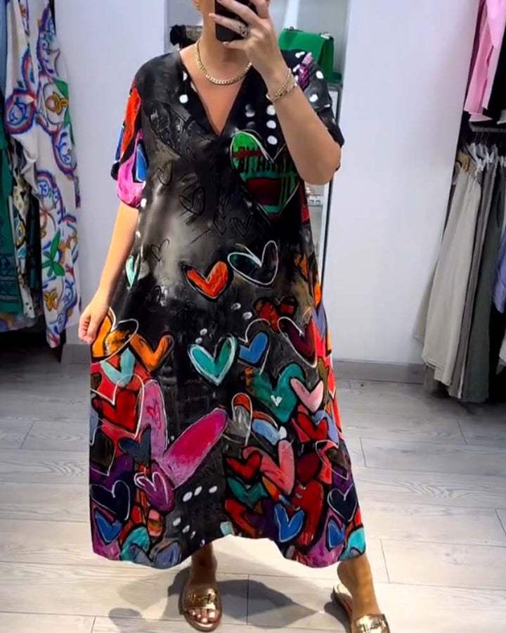 Levoire | Robe Maxi À Motif De Cœur Bohémien