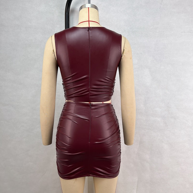 Levoire | Robe en cuir PU sans bretelles