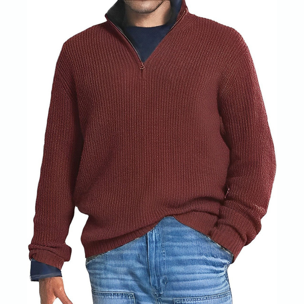 Levoire | Pull Homme Avec Col Zippé En Plusieurs Couleurs Rot