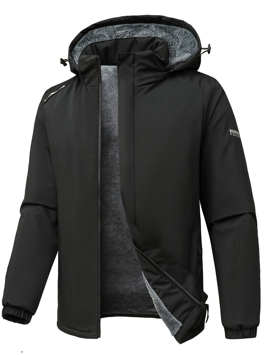 Levoire | Veste En Fleece Imperméable Avec Capuche Noir