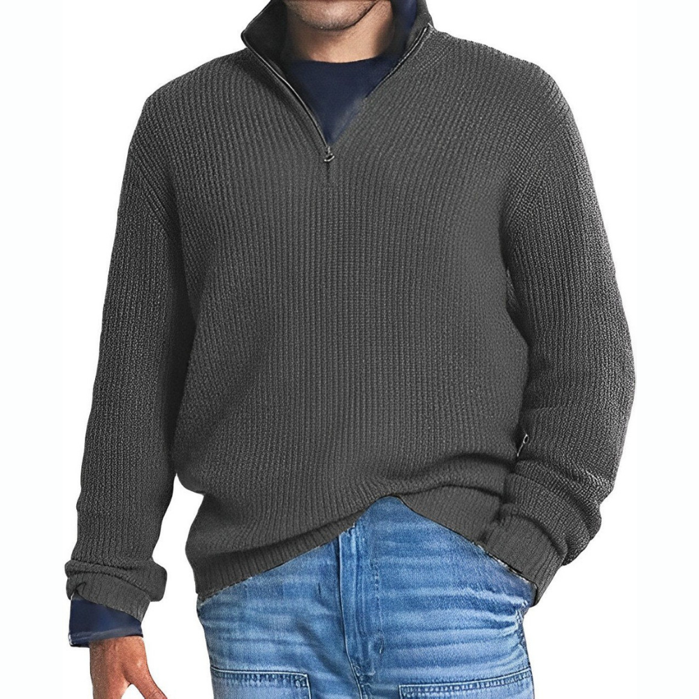 Levoire | Pull Homme Avec Col Zippé En Plusieurs Couleurs Gris