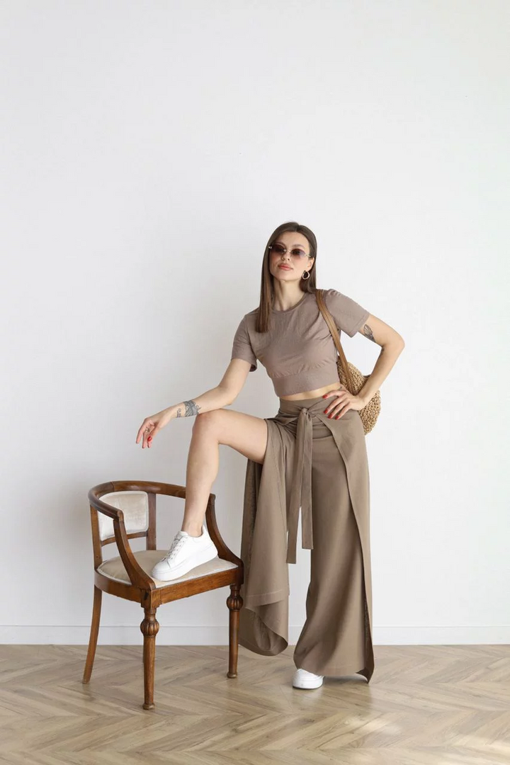 Levoire | Pantalons En Lin Évasés Moka