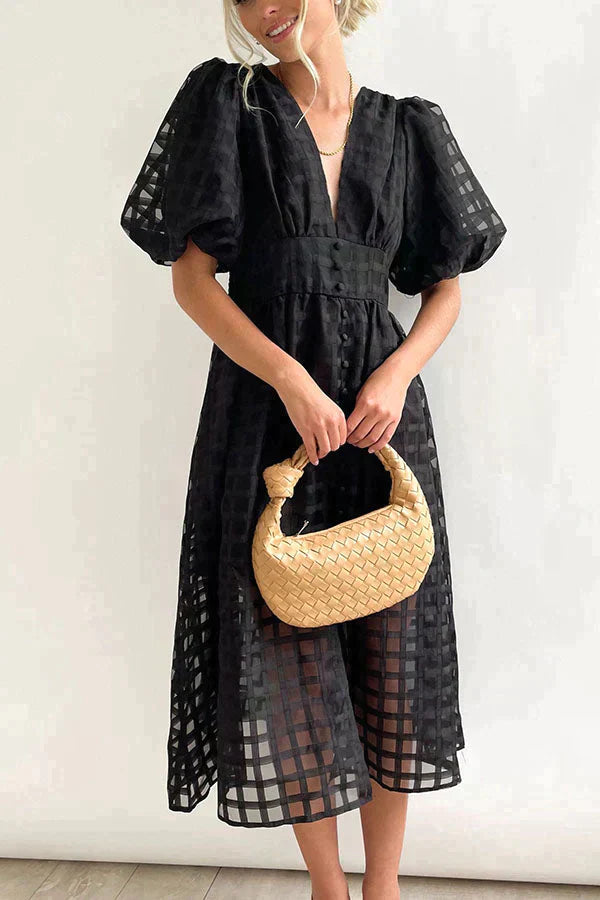 Levoire | Unique Style Dress With Extended Sleeves Noir