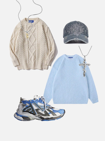 Levoire | Pull Texturé À Col Rond Et Manches Longues