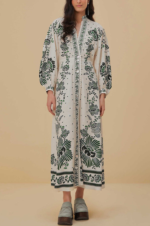 Levoire | Robe maxi à manches longues imprimée