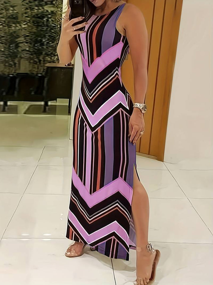 Levoire | Robe Maxi Sans Manches Avec Fente Latérale Fuchsie