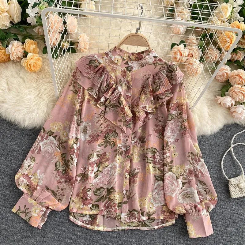 Levoire | Chemisier en chiffon avec des manches bouffantes