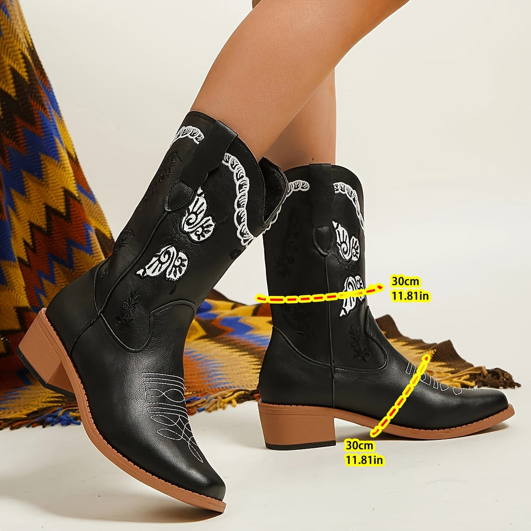Levoire | Bottes Cowboy À Motifs De Papillons Pour Femmes