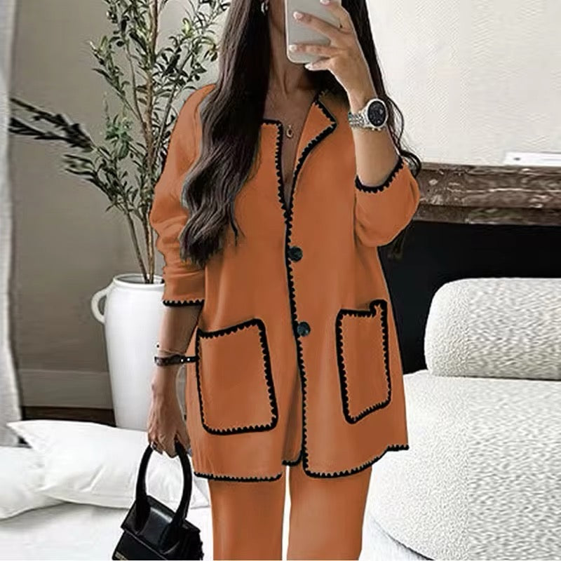 Levoire | Ensemble Deux-Pièces Avec Couture Contrastante Orange
