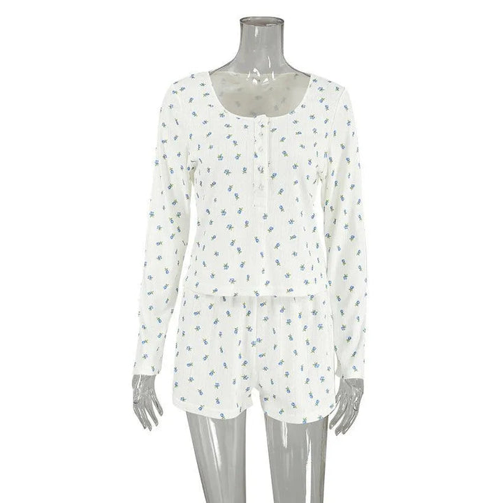 Levoire | Haus Short trousers et haut à manches longues à motif floral