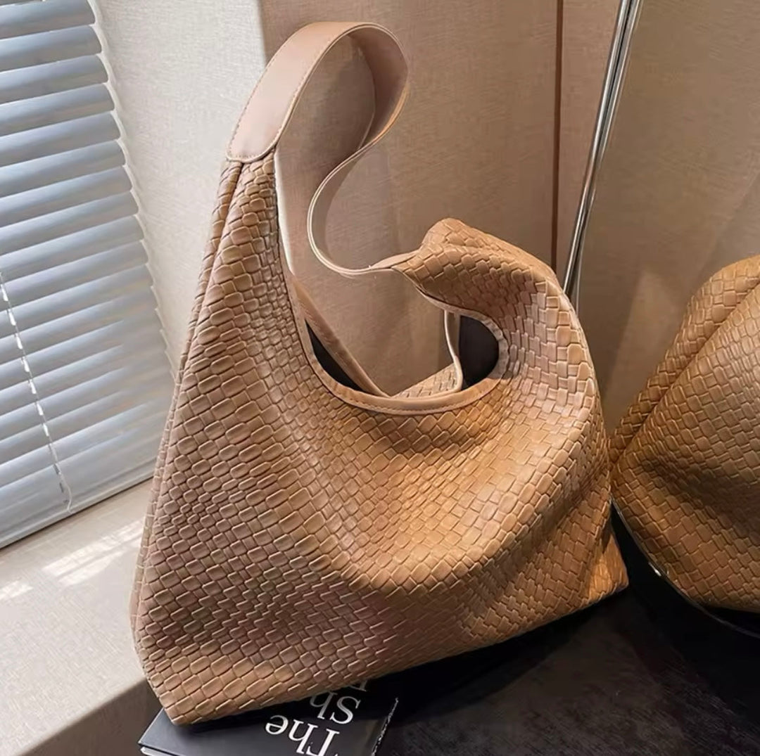 Levoire | Sac À Épaule Stylé Avec Effet Tressé Beige