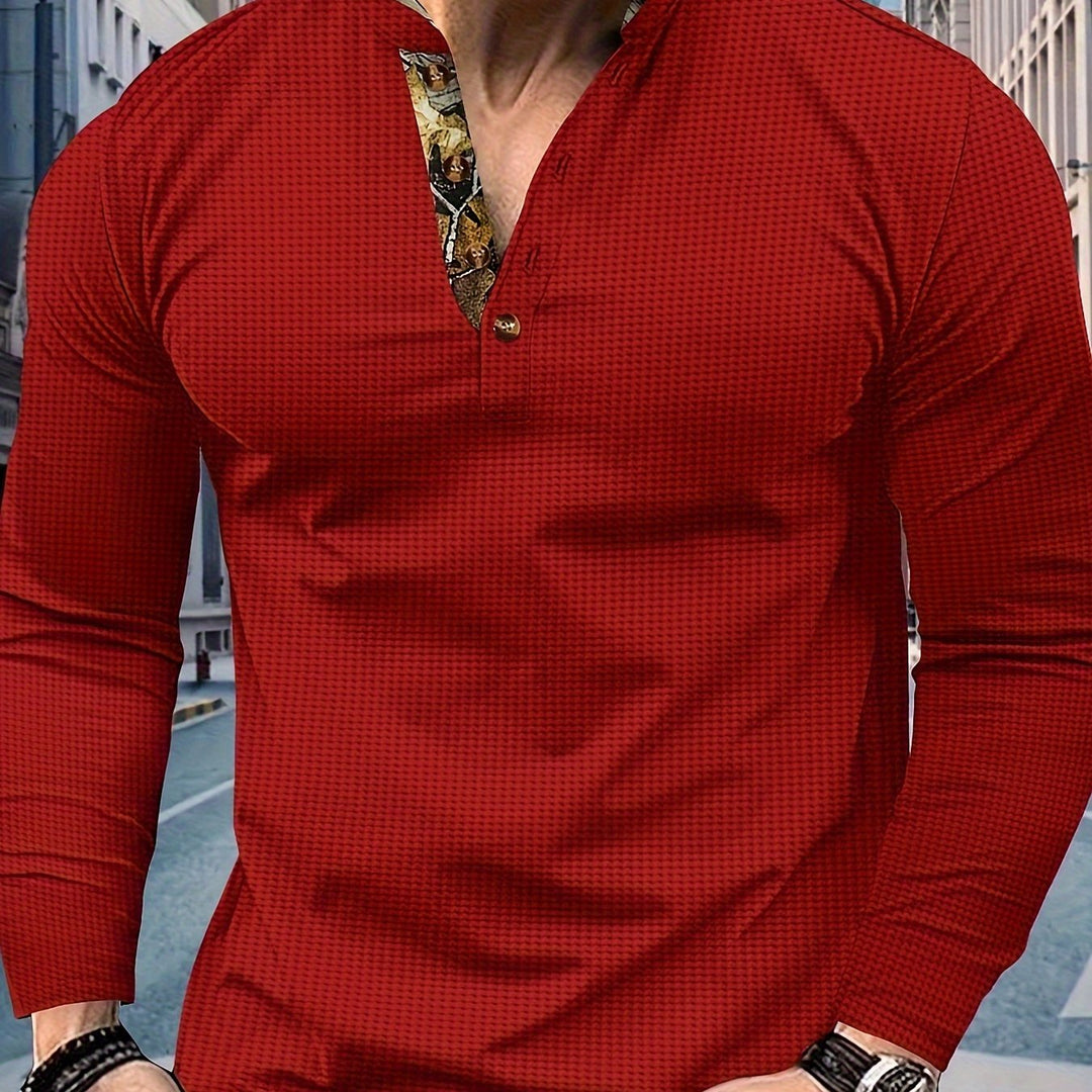 Levoire | Rentopolo T-Shirt Pour Hommes Avec Blocs De Couleur Et Col Montant Bordeaux rouge