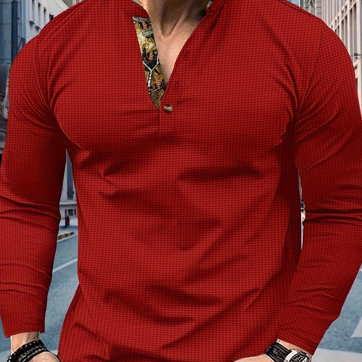 Levoire | Rentopolo T-Shirt Pour Hommes Avec Blocs De Couleur Et Col Montant Bordeaux rouge